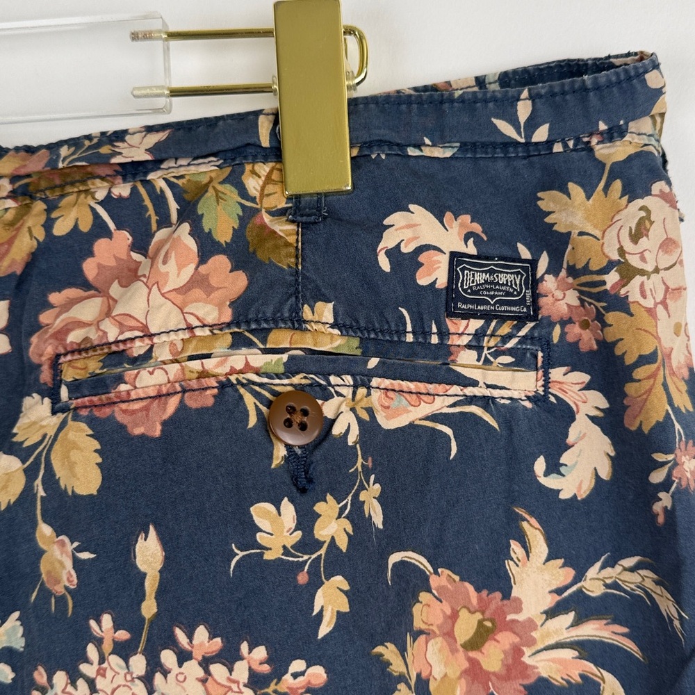 Denim & Supply Ralph Lauren Vintage Floral All Over Print Chino Shorts Size 38 - Picture 3 of 8